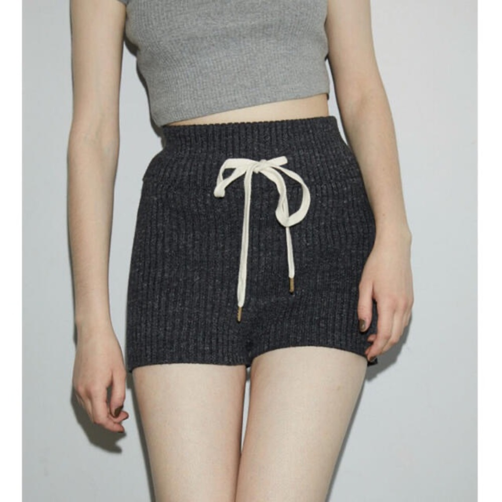 Juemi Heather Knit Shorts dark grey One Size